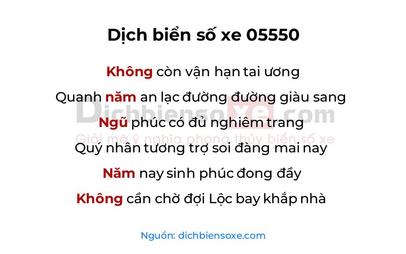 Dịch thơ biển số 05550