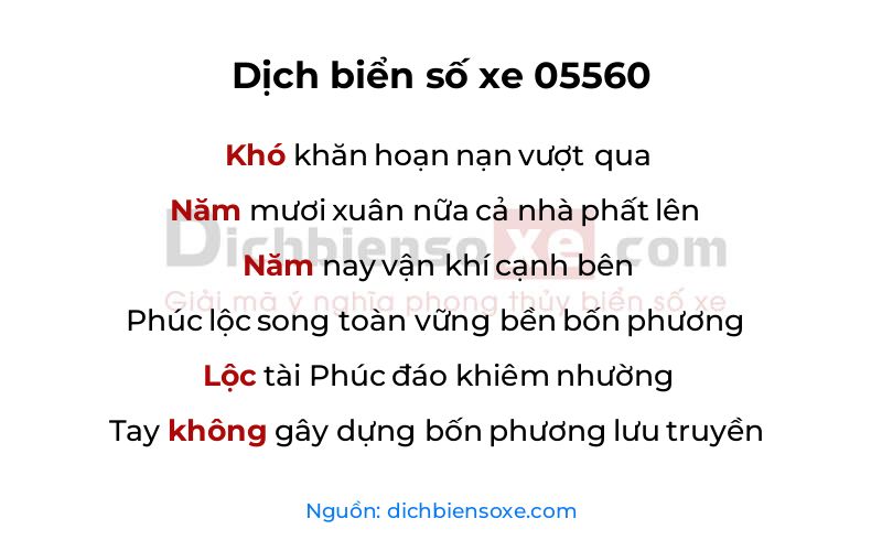 Dịch thơ biển số 05560