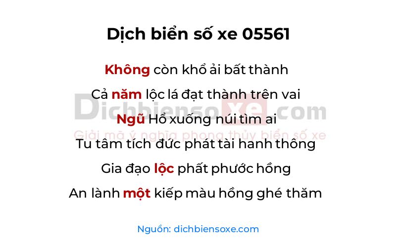Dịch thơ biển số 05561