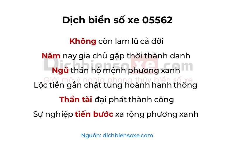 Dịch thơ biển số 05562