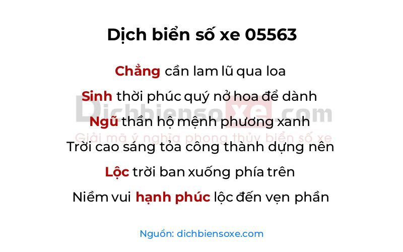 Dịch thơ biển số 05563