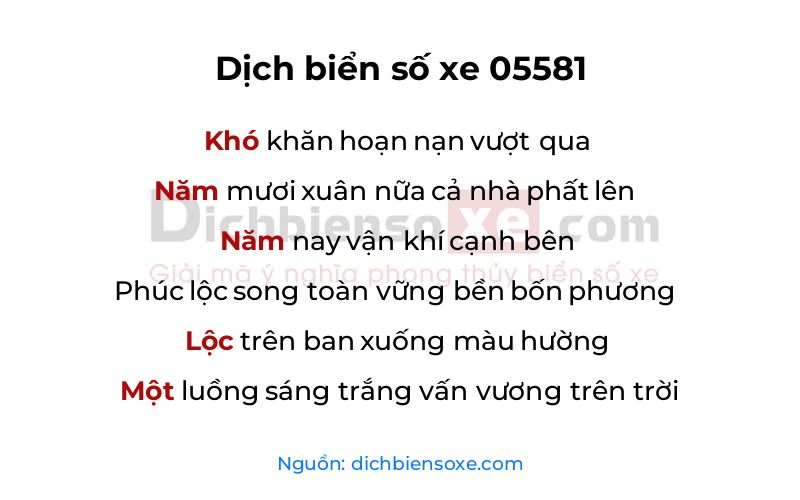 Dịch thơ biển số 05581