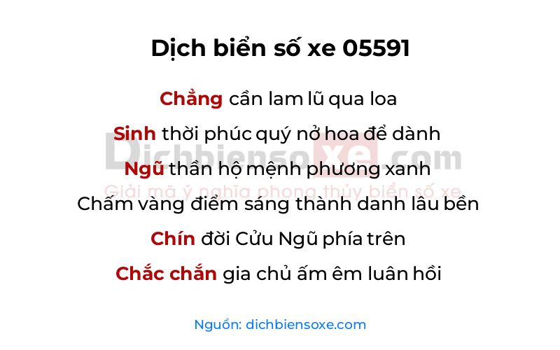 Dịch thơ biển số 05591