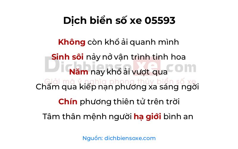 Dịch thơ biển số 05593