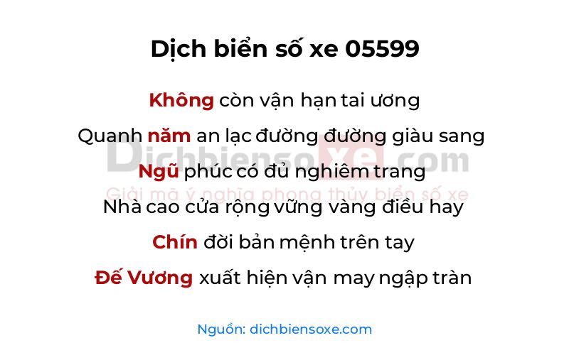 Dịch thơ biển số 05599
