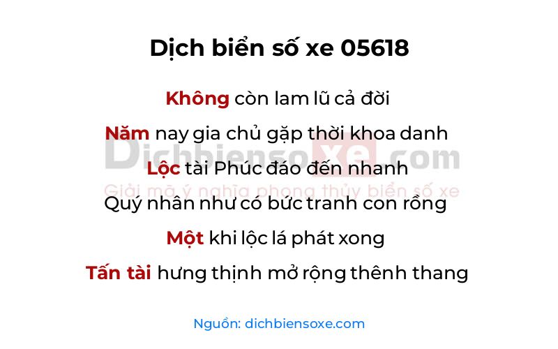 Dịch thơ biển số 05618