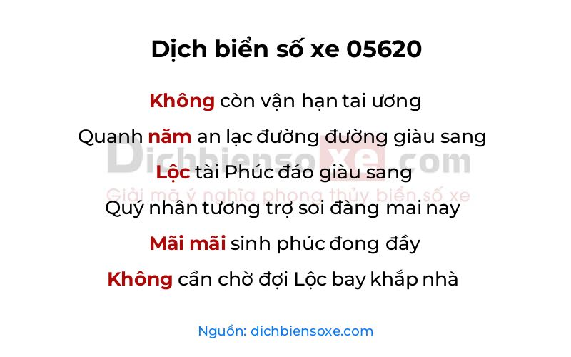 Dịch thơ biển số 05620