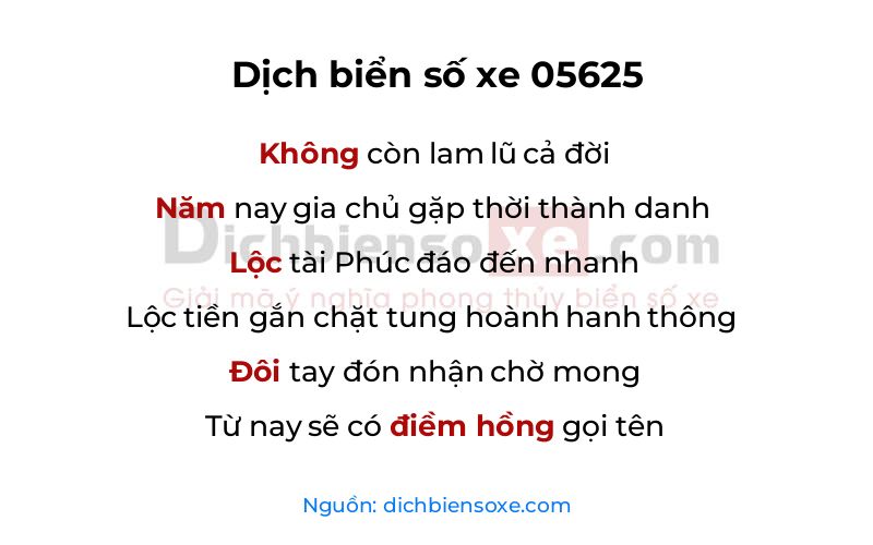 Dịch thơ biển số 05625