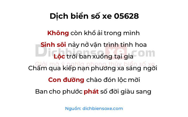 Dịch thơ biển số 05628