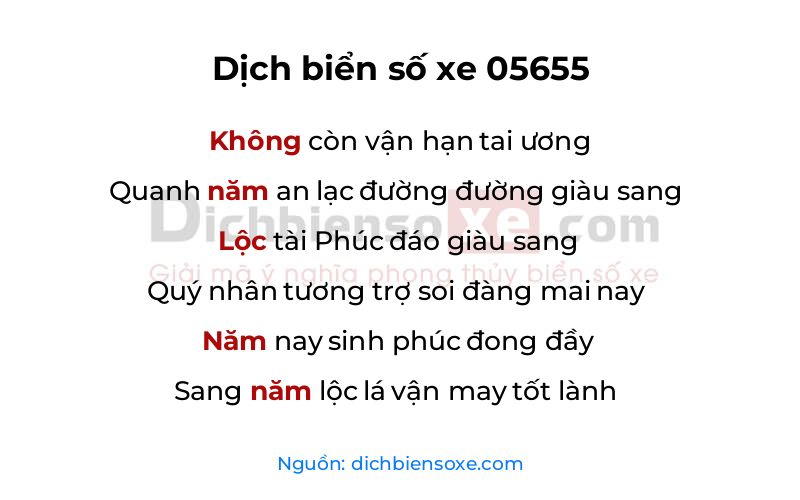 Dịch thơ biển số 05655