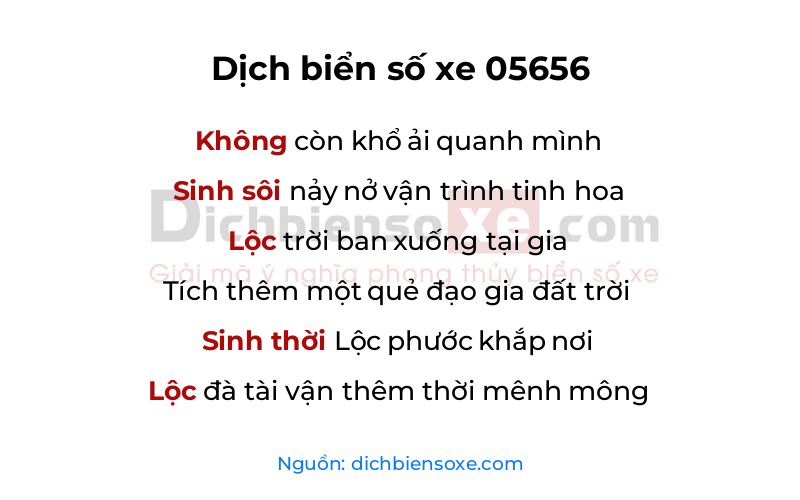 Dịch thơ biển số 05656