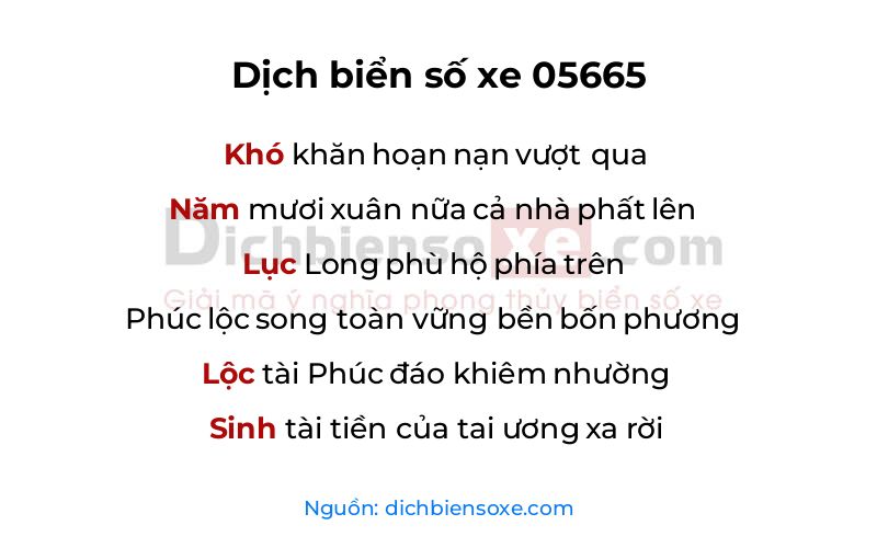 Dịch thơ biển số 05665