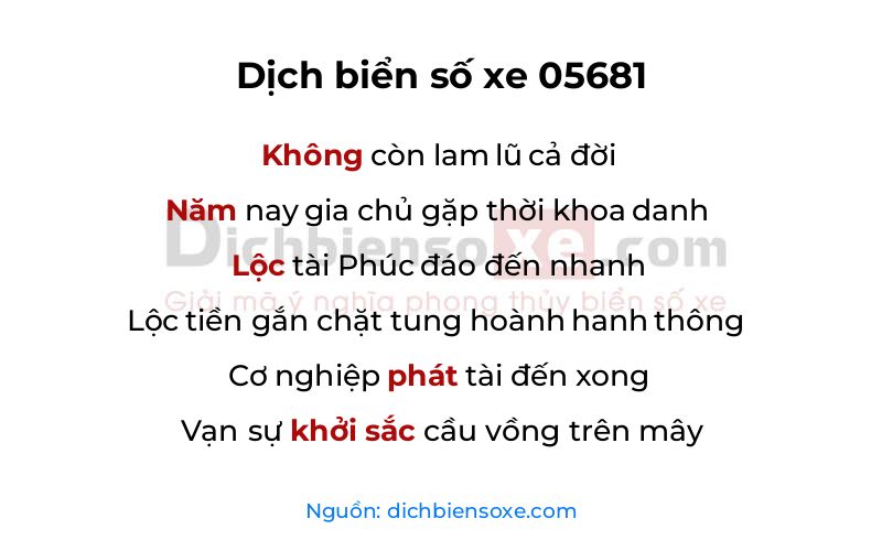 Dịch thơ biển số 05681