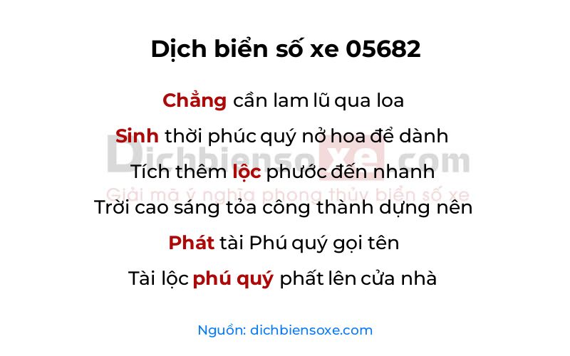 Dịch thơ biển số 05682