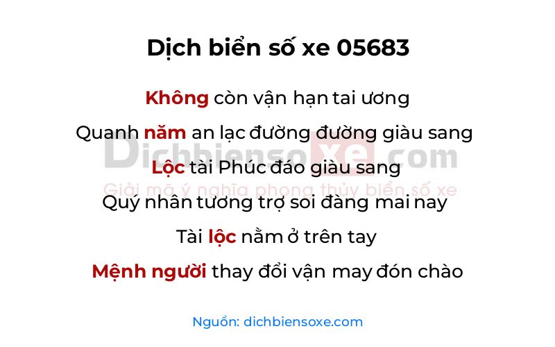 Dịch thơ biển số 05683
