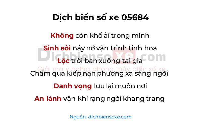 Dịch thơ biển số 05684