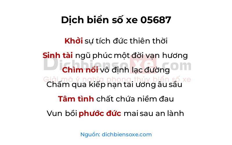 Dịch thơ biển số 05687