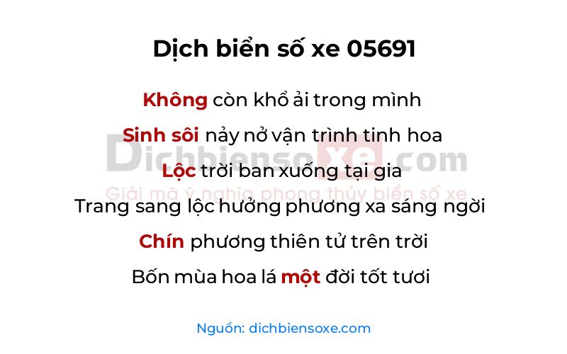 Dịch thơ biển số 05691