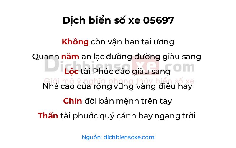 Dịch thơ biển số 05697