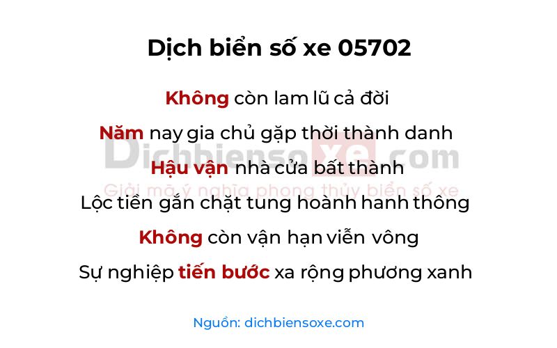 Dịch thơ biển số 05702