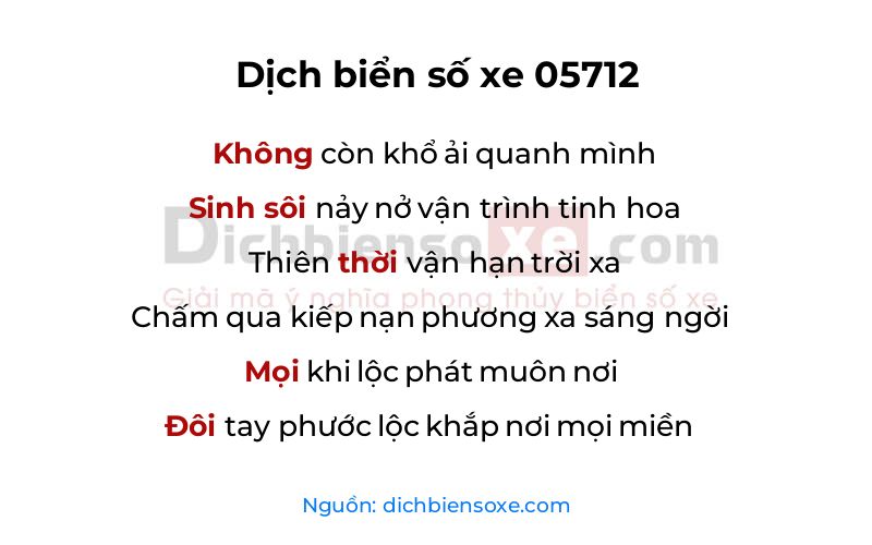 Dịch thơ biển số 05712