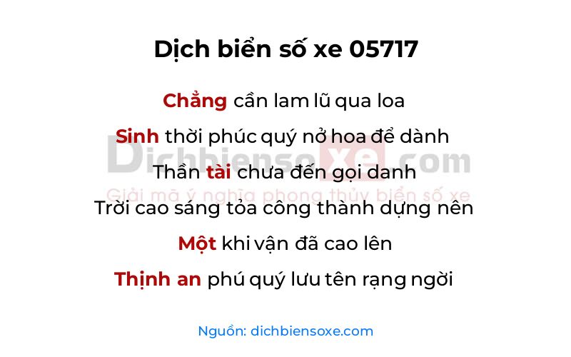 Dịch thơ biển số 05717