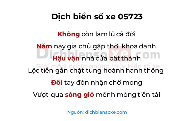 Dịch thơ biển số 05723