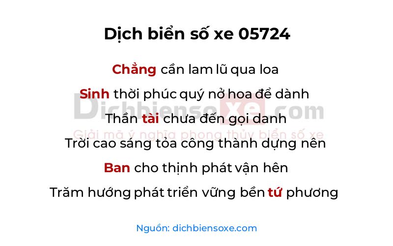 Dịch thơ biển số 05724
