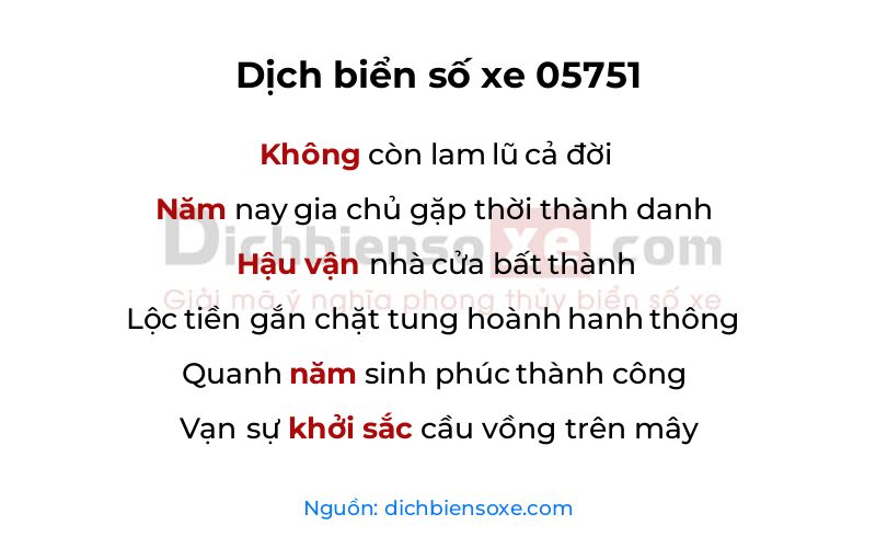 Dịch thơ biển số 05751