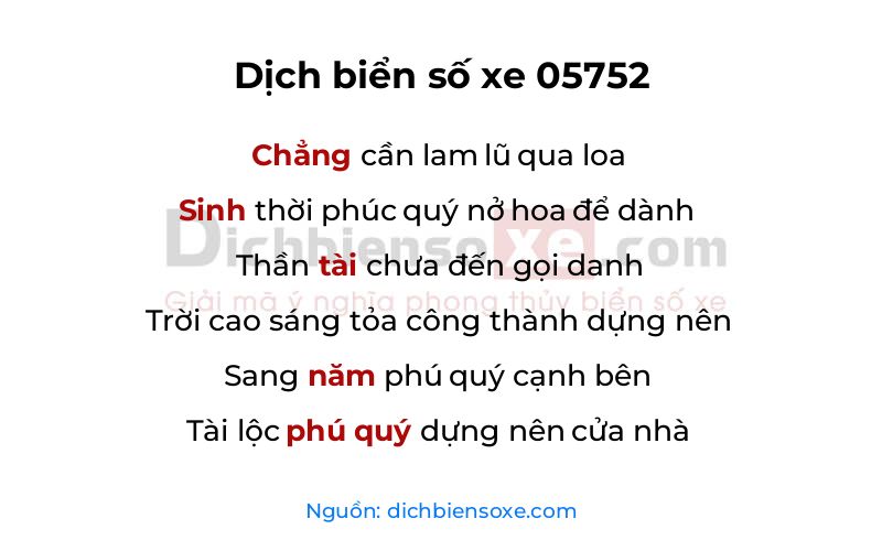 Dịch thơ biển số 05752