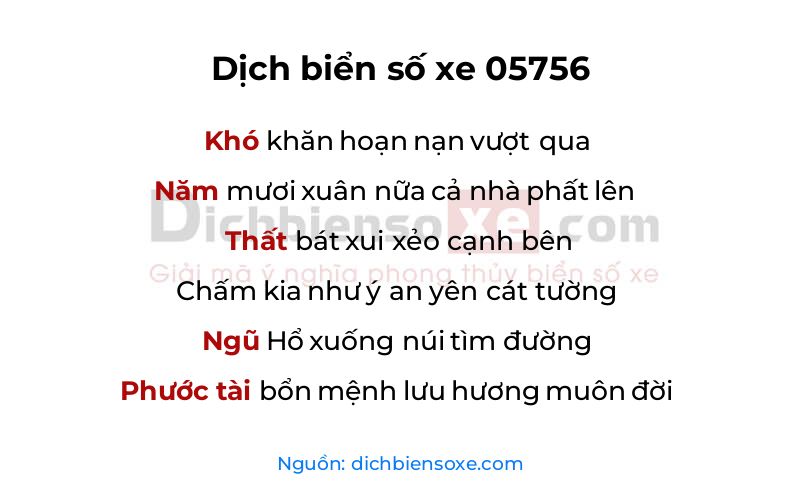 Dịch thơ biển số 05756