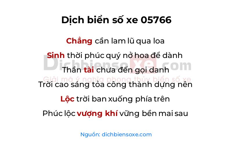 Dịch thơ biển số 05766