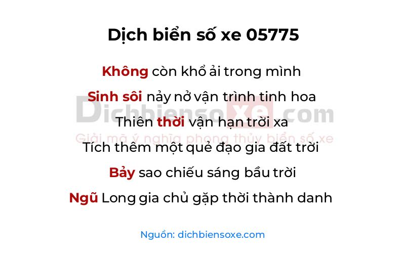 Dịch thơ biển số 05775