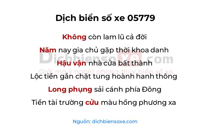 Dịch thơ biển số 05779