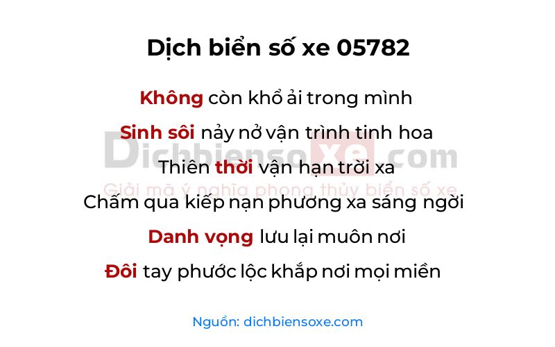 Dịch thơ biển số 05782