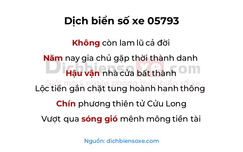 Dịch thơ biển số 05793
