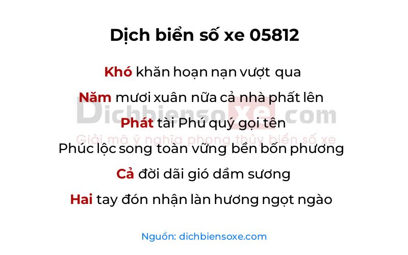 Dịch thơ biển số 05812