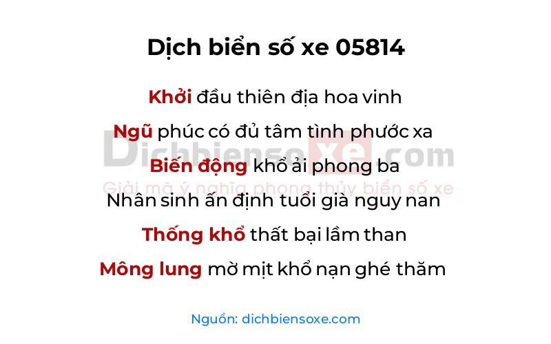 Dịch thơ biển số 05814
