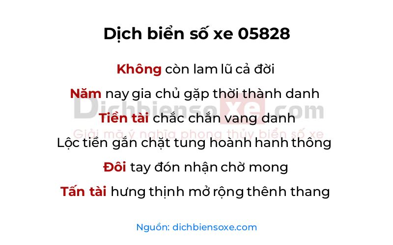 Dịch thơ biển số 05828