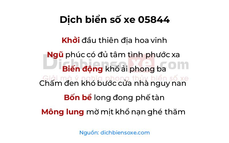 Dịch thơ biển số 05844
