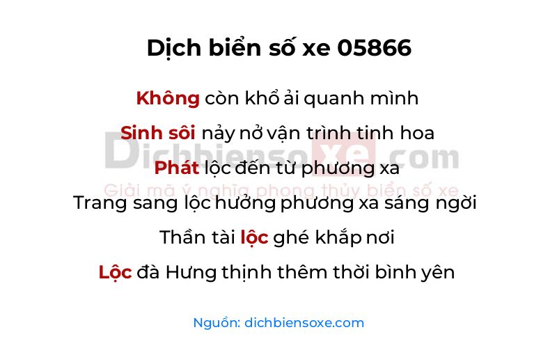 Dịch thơ biển số 05866