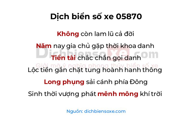 Dịch thơ biển số 05870