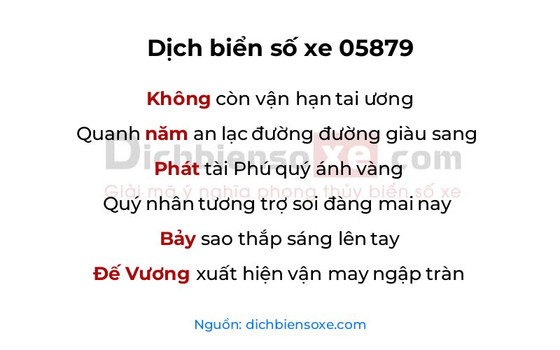 Dịch thơ biển số 05879