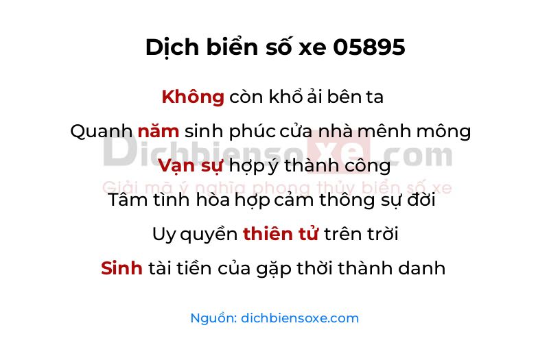 Dịch thơ biển số 05895