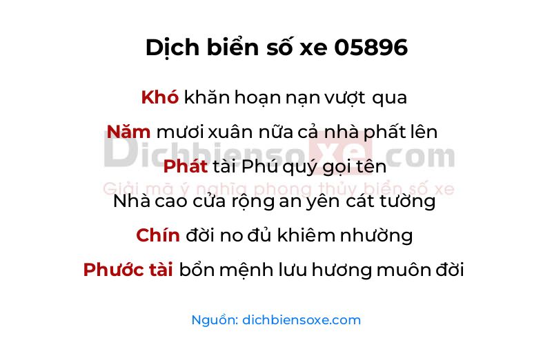 Dịch thơ biển số 05896