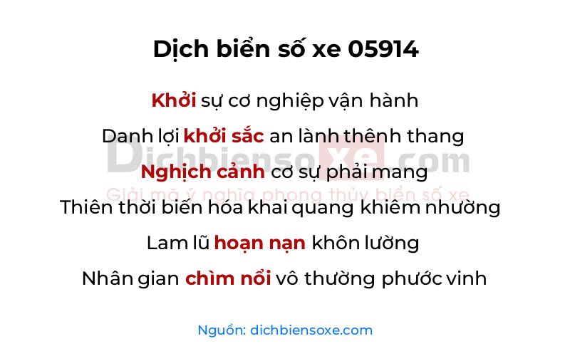 Dịch thơ biển số 05914