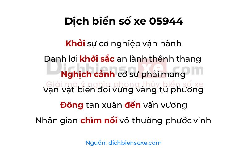 Dịch thơ biển số 05944