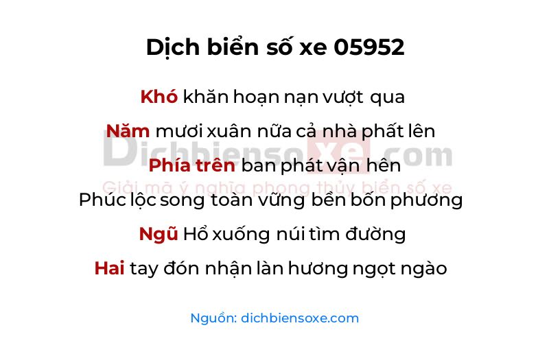 Dịch thơ biển số 05952