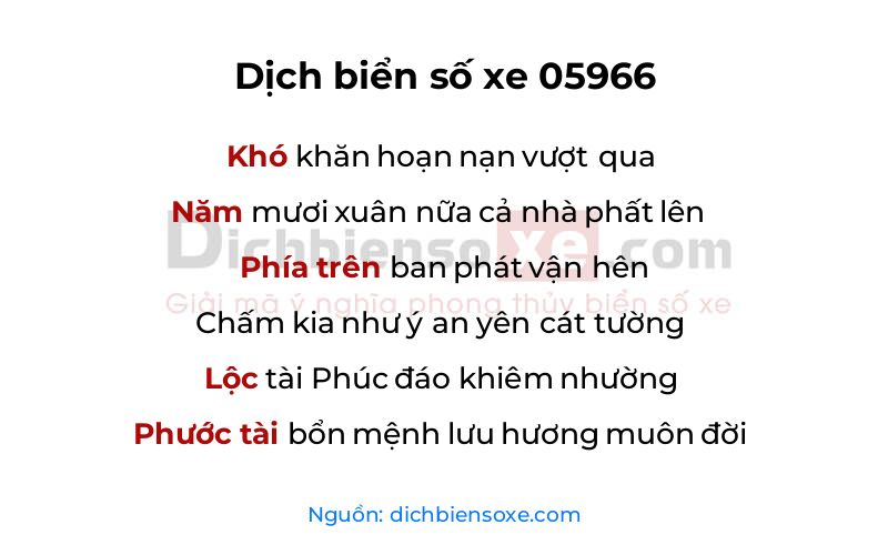 Dịch thơ biển số 05966