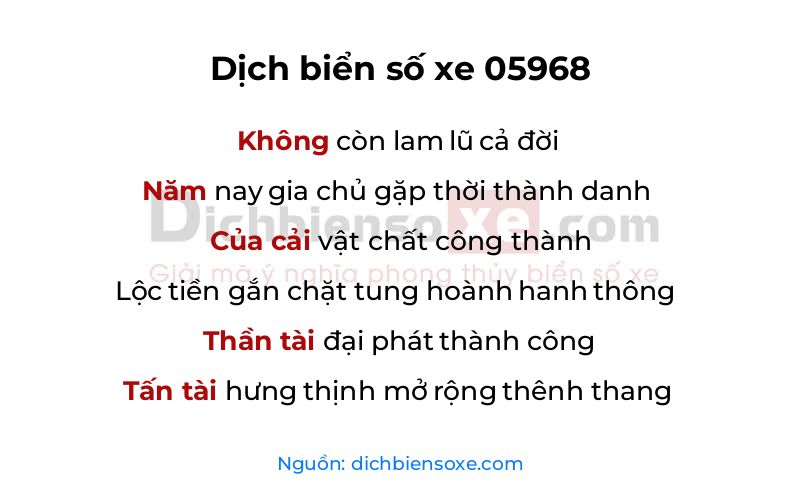 Dịch thơ biển số 05968